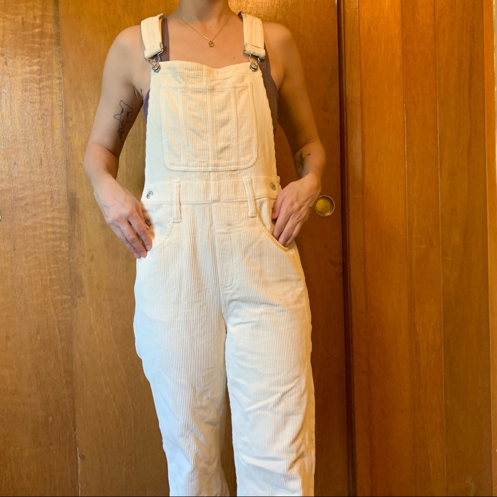 Madewell Cream Corduroy Overalls Sz S